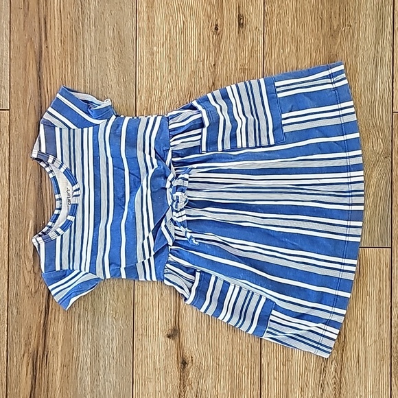 2/$6 Carter's Sz 18mo Blue & White‎ Striped Toddler Dress - Picture 1 of 4
